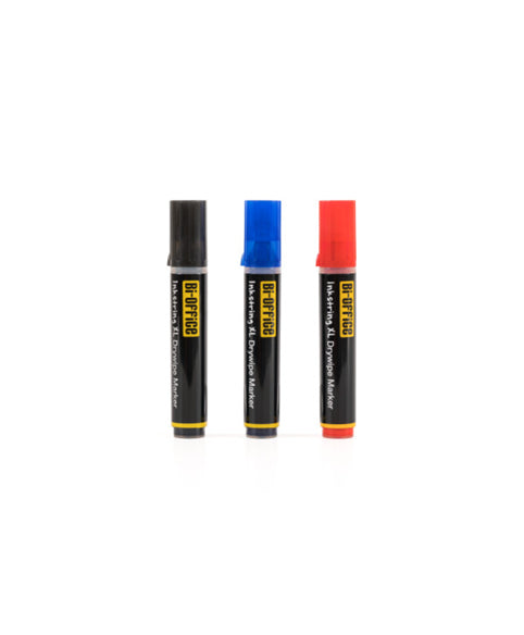 Bi-Office Whiteboard-Marker – schwarz, blau, rot, 3 Stk., geruchsarm, deckend – für Whiteboards