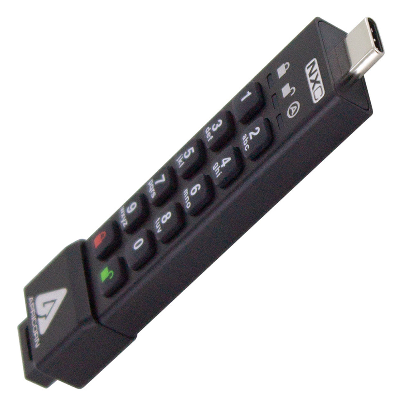 Apricorn Aegis Secure Key 3NXC – 64 GB, USB Typ-A, USB 3.2 Gen 1, IP68, PIN-geschützt, Hardwareverschlüsselung
