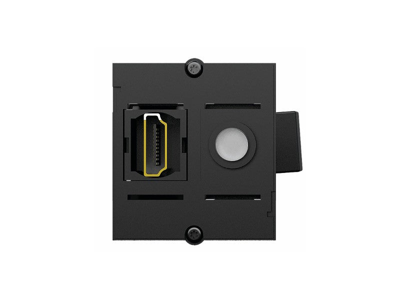 Bachmann Custom Modul, 1×HDMI-Einbaukupplung auf HDMI-Stecker 1,0 m, beleuchteter Taster auf RJ11-Stecker 1,0