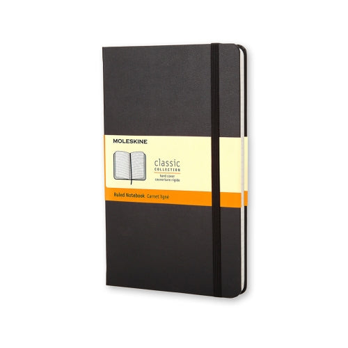 Moleskine Notizbuch Classic Collection, 90 × 140 mm, liniert, Leimbindung, Hardcover, 192 Seiten – schwarz