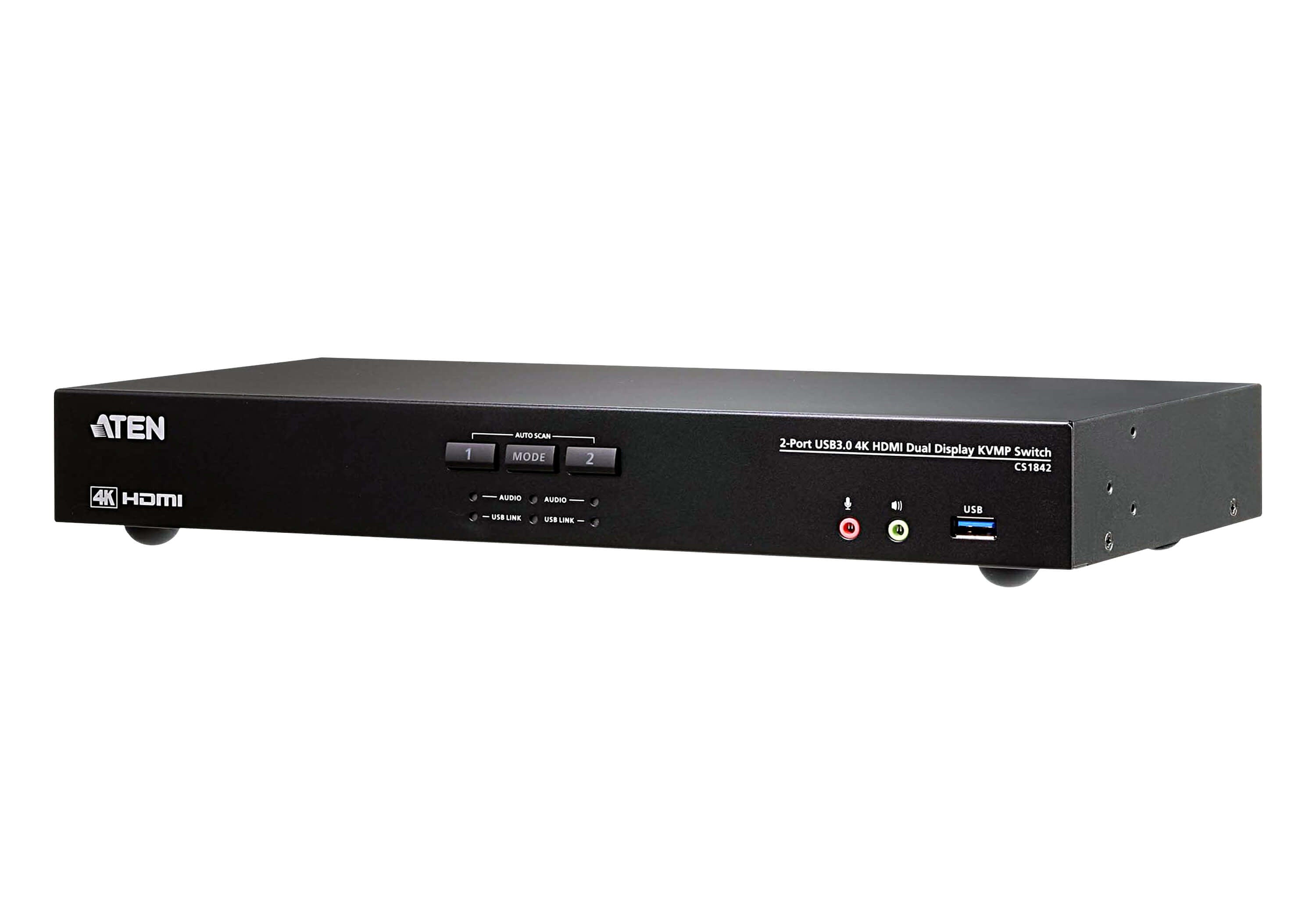 ATEN CS1842 – KVM-Switch 2×1, HDMI/USB 3.2 Gen 1, 4K (4096 × 2160), Audio, USB-Hub, kaskadierbar