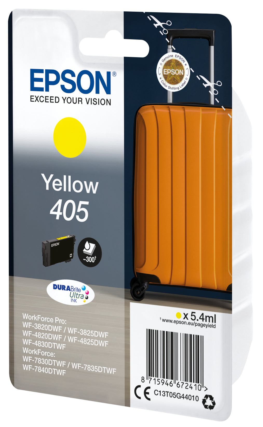 Epson 405 Gelbe Tintenpatrone (Original) – 5,4 ml – für WorkForce WF-7830/7835/7840 …