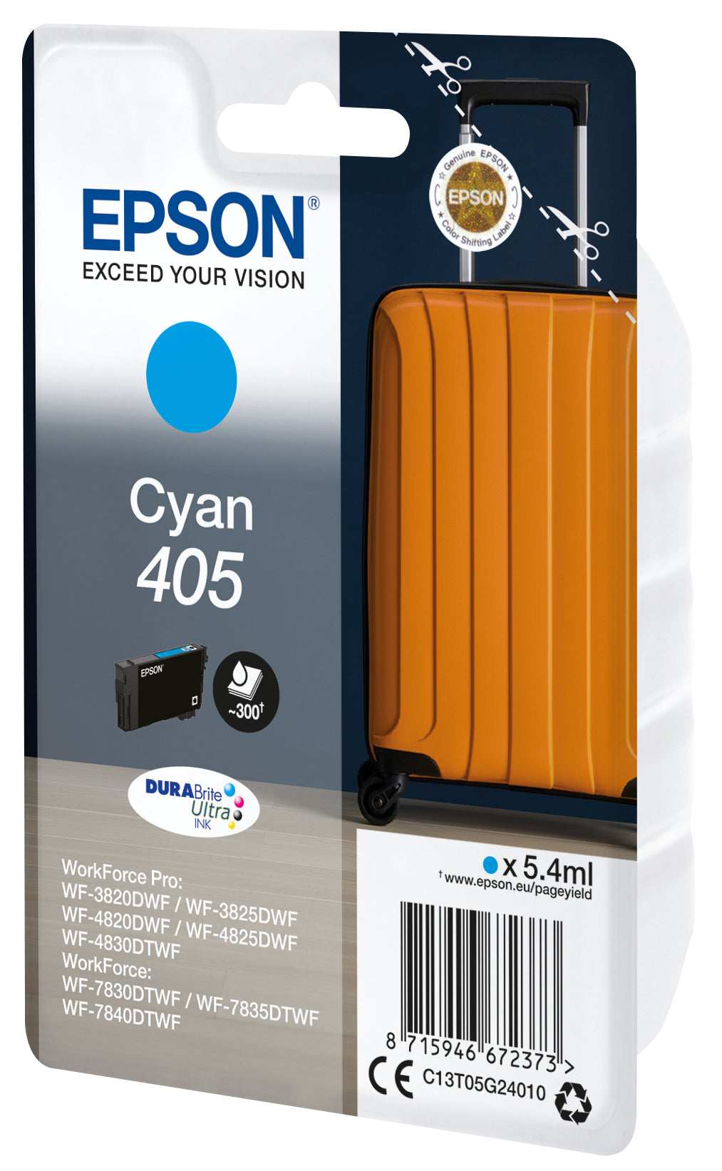 Epson Tintenpatrone 405, cyan, 5,4 ml