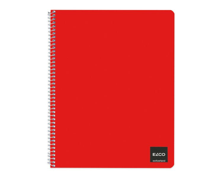 Elco Spiral-/Collegeblock, Softcover, 50 Blatt, 70 g/m² – Blau, Grün, Rot, Violett, Gelb, 5er-Pack