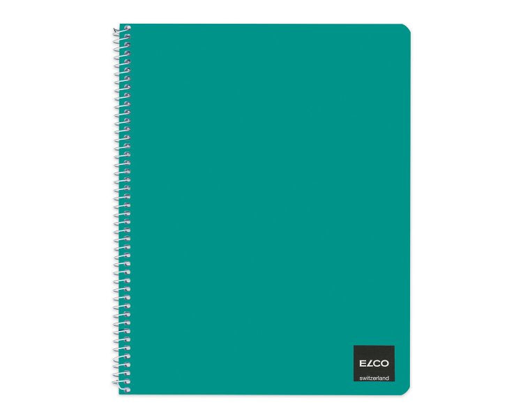 Elco Spiral-/Collegeblock, Softcover, 50 Blatt, 70 g/m² – Blau, Grün, Rot, Violett, Gelb, 5er-Pack
