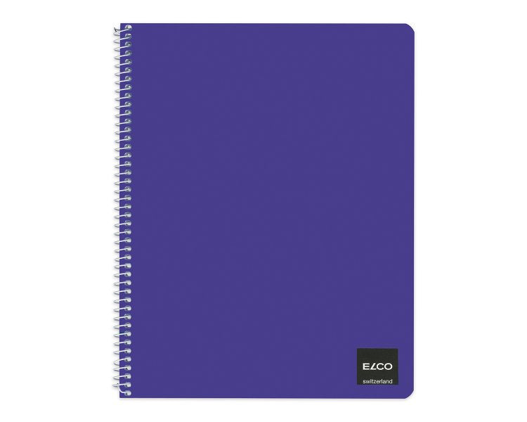 Elco Spiral-/Collegeblock, Softcover, 50 Blatt, 70 g/m² – Blau, Grün, Rot, Violett, Gelb, 5er-Pack