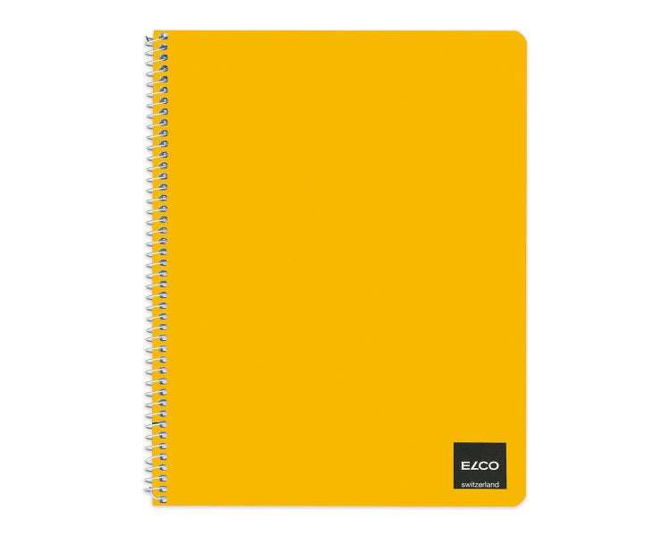 Elco Spiral-/Collegeblock, Softcover, 50 Blatt, 70 g/m² – Blau, Grün, Rot, Violett, Gelb, 5er-Pack