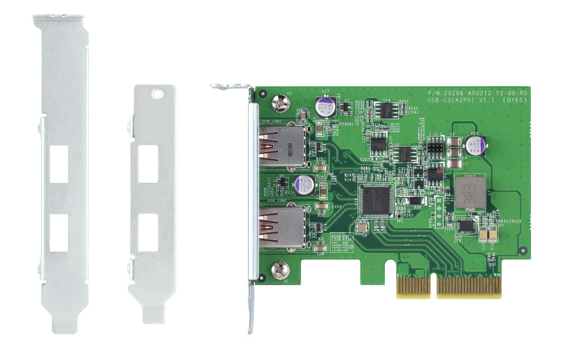 QNAP QXP-10G2U3A PCIe Karte – 2× USB-A (USB 3.2 Gen 2, 10 Gbit/s), PCIe 2.0, für NAS/Storage-Server