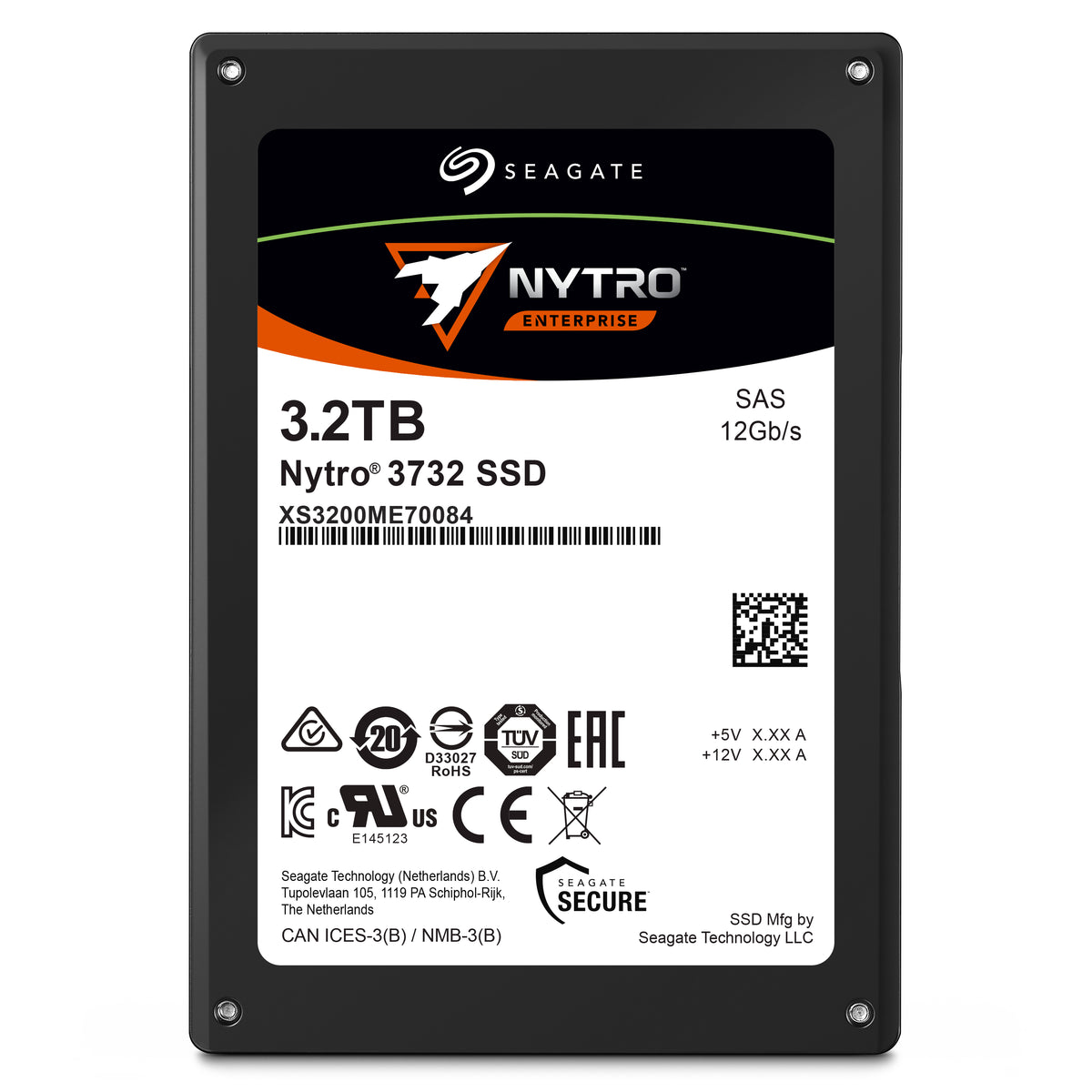 Seagate Nytro 3732 – 2,5" SAS SSD – 12 Gbit/s, 2200 MB/s, 1650 MB/s