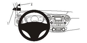 Brodit ProClip Auto-Halterung, Passive Halterung – für Hyundai i10 2014–2015 – Schwarz, ABS-Kunststoff