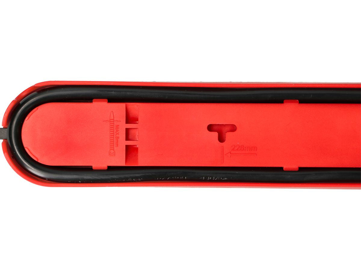 Max Hauri AG Max Hauri Design Line Steckdosenleiste – 5×T13, 2×USB (A+C), mit Schalter, 2,2 m, Überstromschutz – Rot