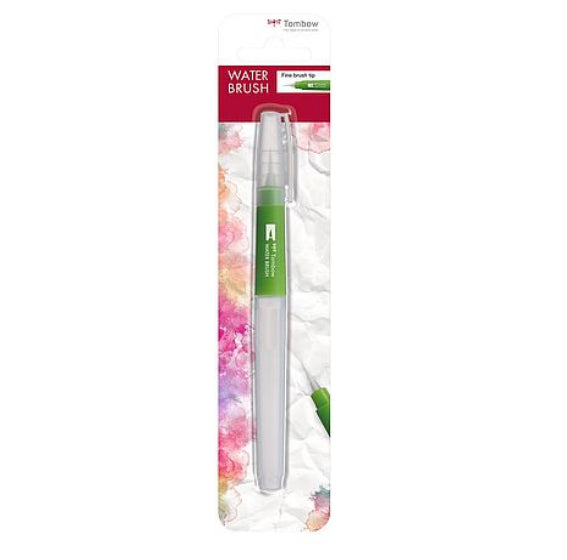 Tombow WB-FN-1P – Wassertankpinsel – fein, Kunststoff, grün