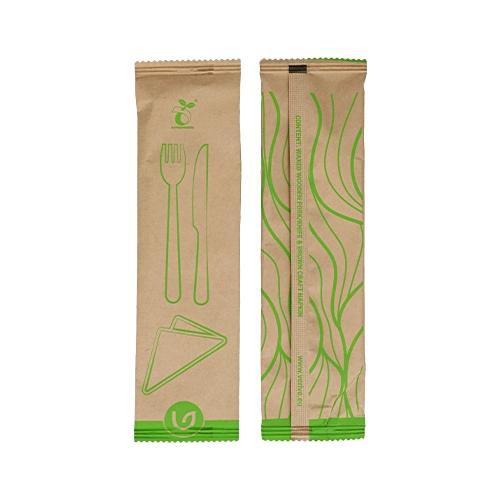 Verive Besteck-Set 3-teilig, Holz – OK compost INDUSTRIAL – 100 Stk.