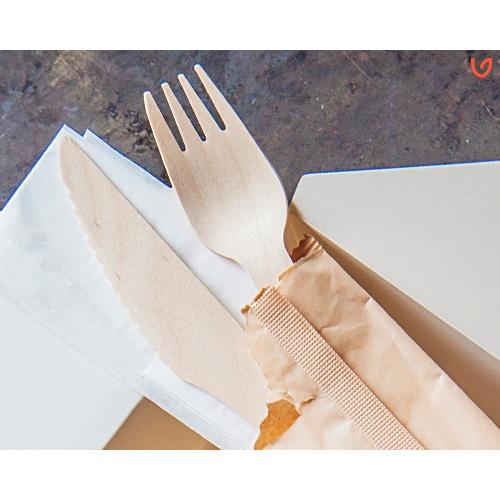 Verive Besteck-Set 3-teilig, Holz – OK compost INDUSTRIAL – 100 Stk.