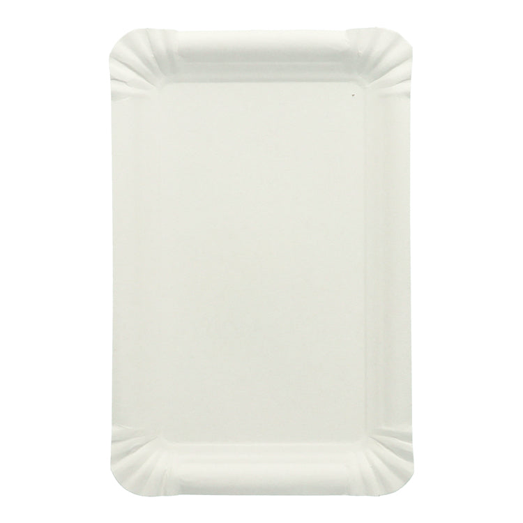 Verive Teller, Papier/Karton, rechteckig, 13 × 20 cm, weiss – kompostierbar – 250 Stk.