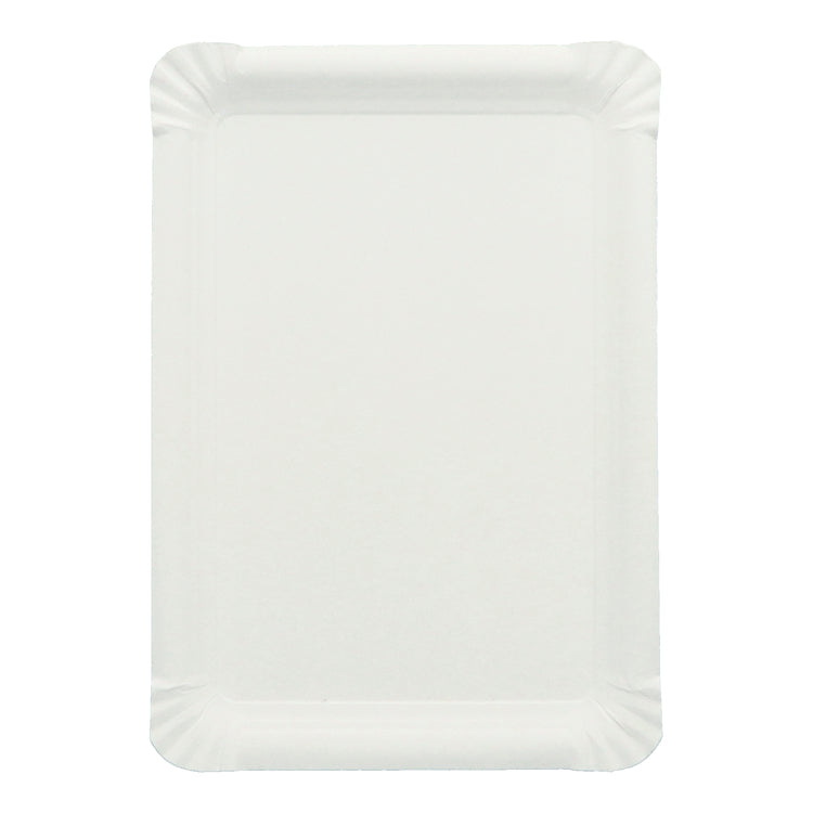 Verive Teller, Papier/Karton (Frischfaser), rechteckig – 16,5 × 23 cm, weiss – kompostierbar – 250 Stk.
