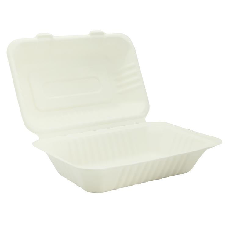 Verive Schale/Schüssel Bagasse (Zuckerrohr) – 23 × 15,5 × 8 cm, weiss – kompostierbar – 50 Stk.