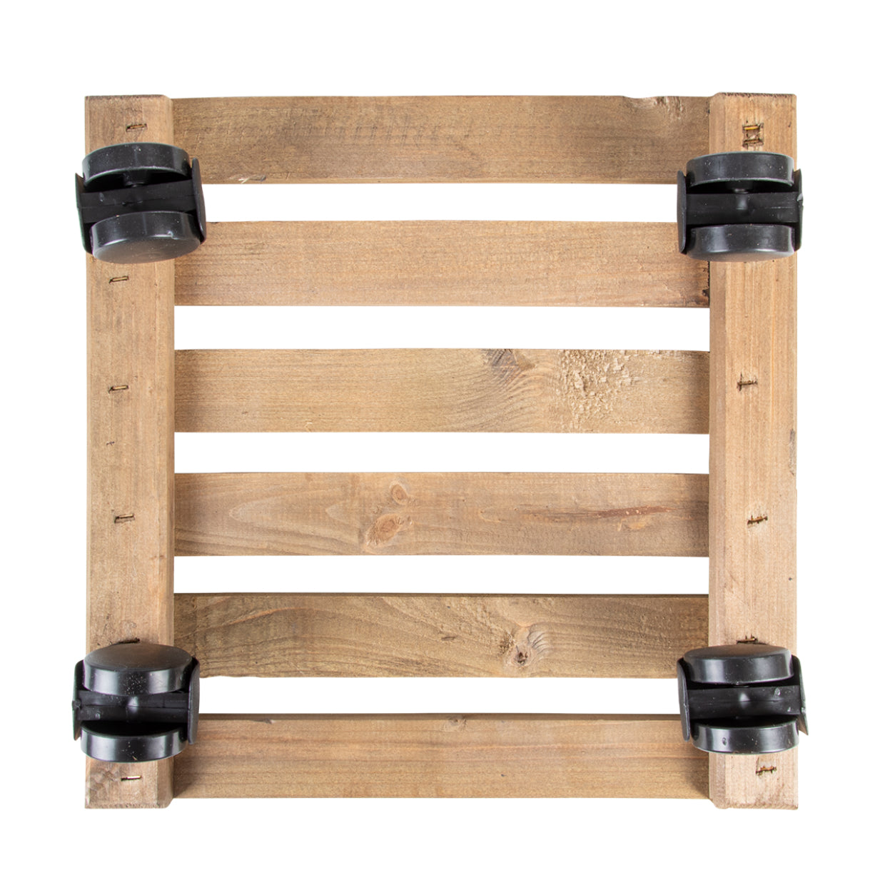 Esschert Design Blumenkübeluntersetzer – Kiefernholz – Braun – mit 4 Schwenkrollen – 291 × 80 × 291 mm