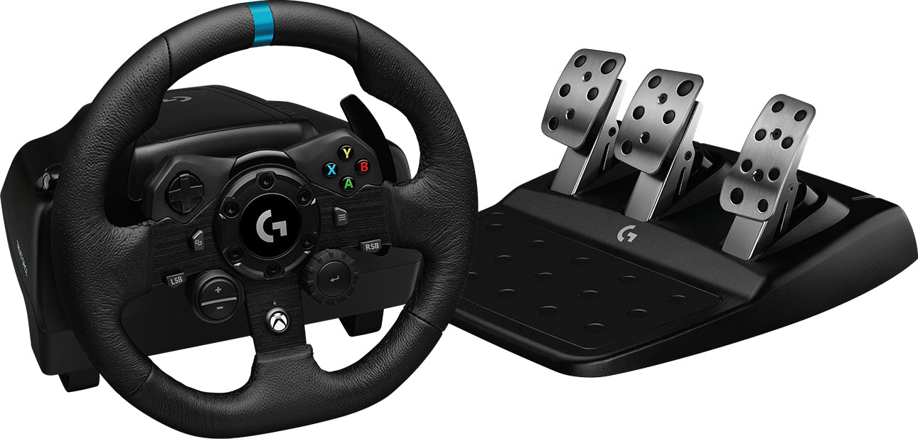 Logitech G G923 – Joystick – USB (kabelgebunden), 900° Drehwinkel, Kraft-Rückmeldung, schwarz, für PC & Xbox