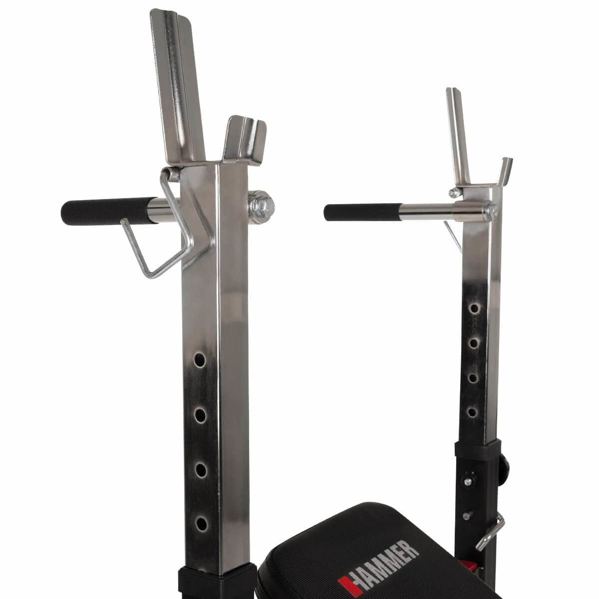 HAMMER Force 4.0 – Hantelbank, 180 kg, 133 × 70 × 114 cm – Schwarz/Rot, Stahl