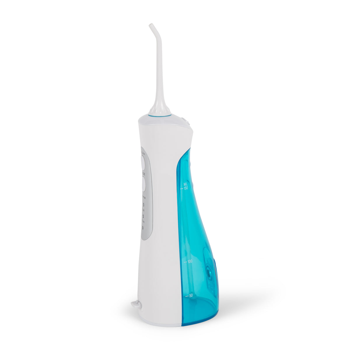 Rio Kabellose Munddusche – 3 Stufen, Akku, 2 Düsen – Blau, Weiss