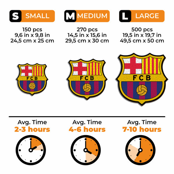 Iconic Puzzles Puzzle FC Barcelona Logo – 150 Teile – 24,5×25 cm – ab 10 J.