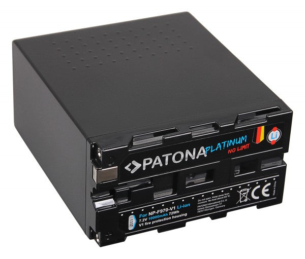 PATONA Platinum Akku NP-F970 V1 – 7,2 V, 10000 mAh, Li-Ion – für Sony (z. B. DCR-VX2100, CCD-TR1 u. a.)