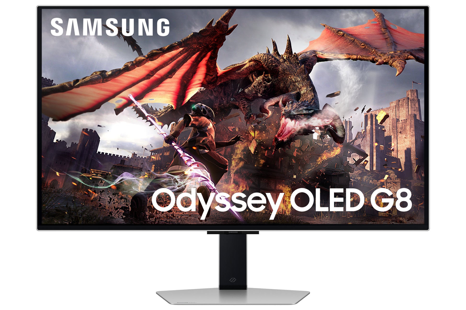 Samsung G80SD – Monitor, 32", 3840 × 2160 (UHD 4K), OLED, Silber