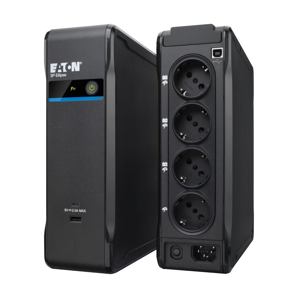 Eaton 3P Ellipse 900 USB FR USV 0,9 kVA/540 W Offline – Tower – Schutzkontakt DE×4 – Eingang IEC C14
