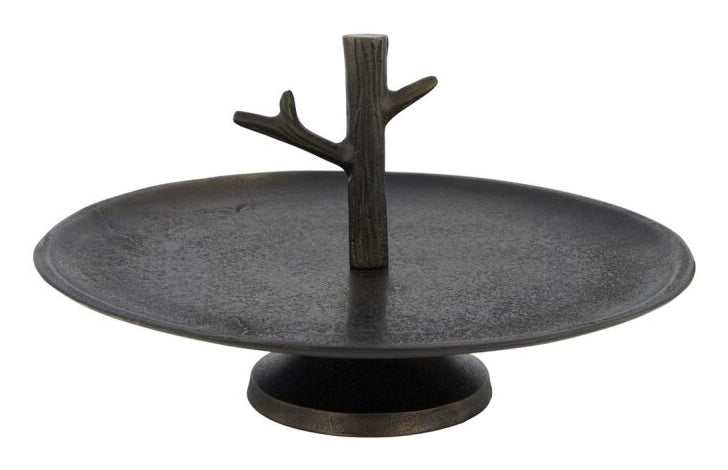CHALET Etagere Branch L – Ø 27,5 cm, H 15,5 cm, Metall, Schwarz