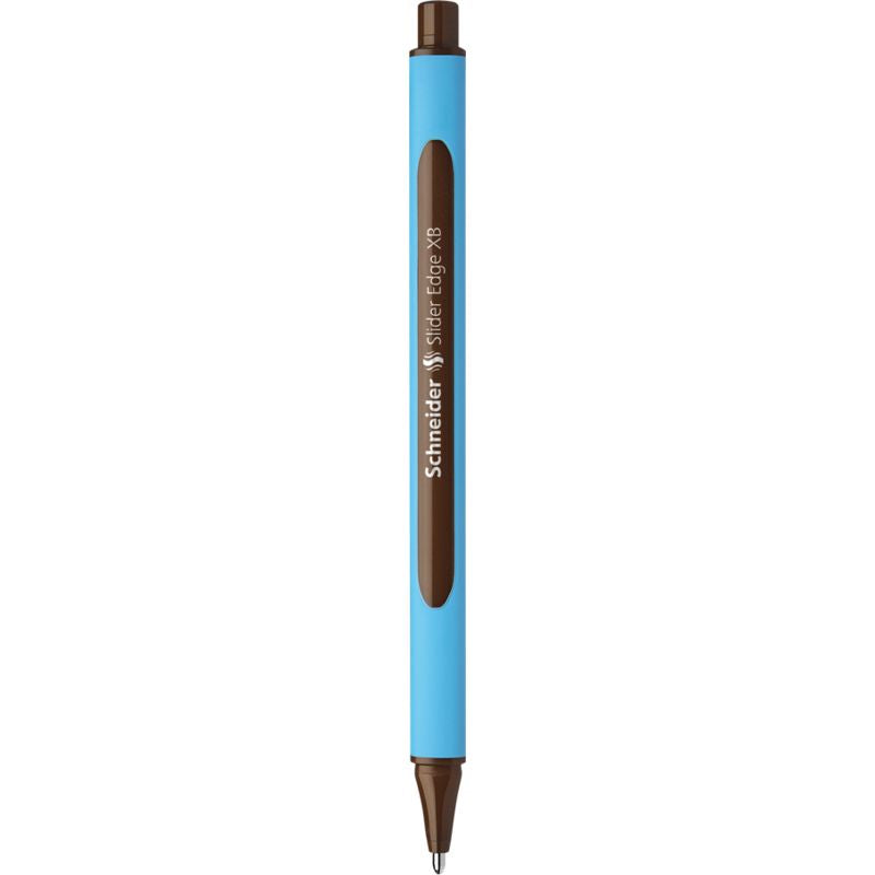Schneider Schreibgeräte Schneider Slider Edge Kugelschreiber – Braun, Spitze 0,7 mm, Deckel, gummierter Dreikantschaft, wischfest