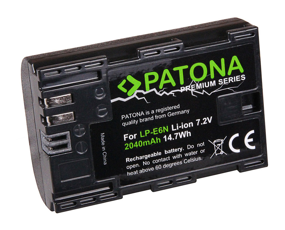 PATONA Premium Akku LP-E6N – 7,2 V, 2250 mAh (16,2 Wh) – für Canon EOS 5D, 5D Mark II, 5D Mark III und andere
