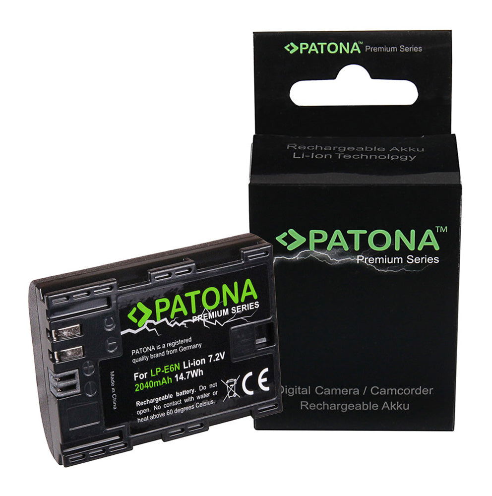 PATONA Premium Akku LP-E6N – 7,2 V, 2250 mAh (16,2 Wh) – für Canon EOS 5D, 5D Mark II, 5D Mark III und andere