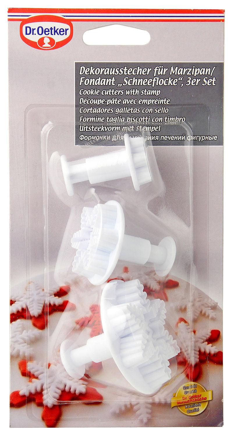 Dr. Oetker White Christmas – Dekorausstecher Ø 5,5 cm, Polypropylen (PP), weiss, 3-teilig