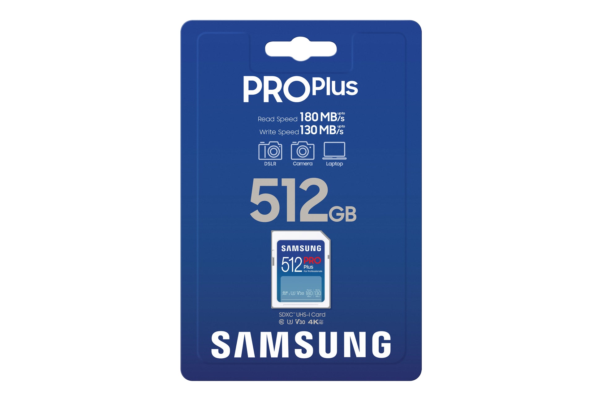 Samsung MB-SD512S/EU SDXC 512 GB – UHS-I, U3, V30, 180/130 MB/s