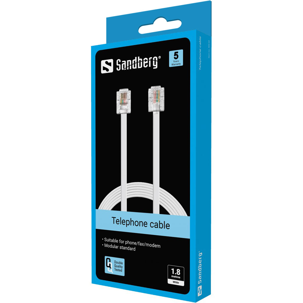 Sandberg RJ11–RJ11 Telefonkabel – 1,8 m
