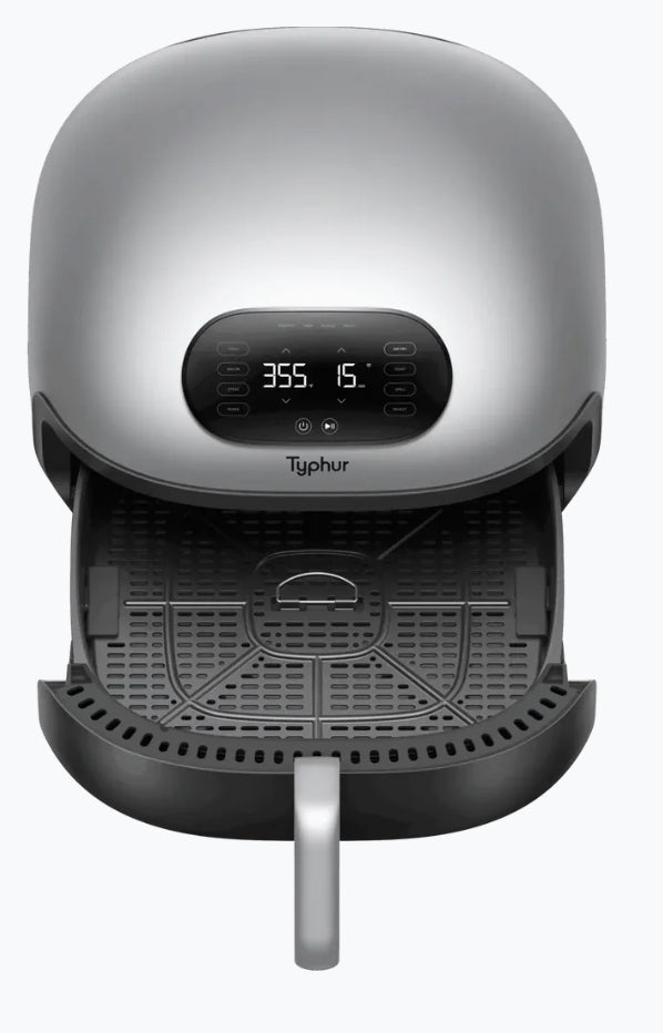 Typhur Heissluftfritteuse Dome 2 10009 – 5,3 l, Grill- und Bratfunktion, 1750 W – Schwarz/Silber