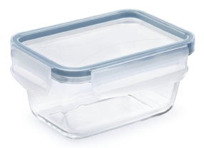 Rotho Glasbehälter Clic & Lock – 0,5 l – eckig – 16 × 7,8 × 12 cm – Borosilikatglas – transparent