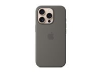 Apple Backcover – für Apple iPhone 16 Pro, MagSafe, Silikon+Mikrofaser, Steingrau