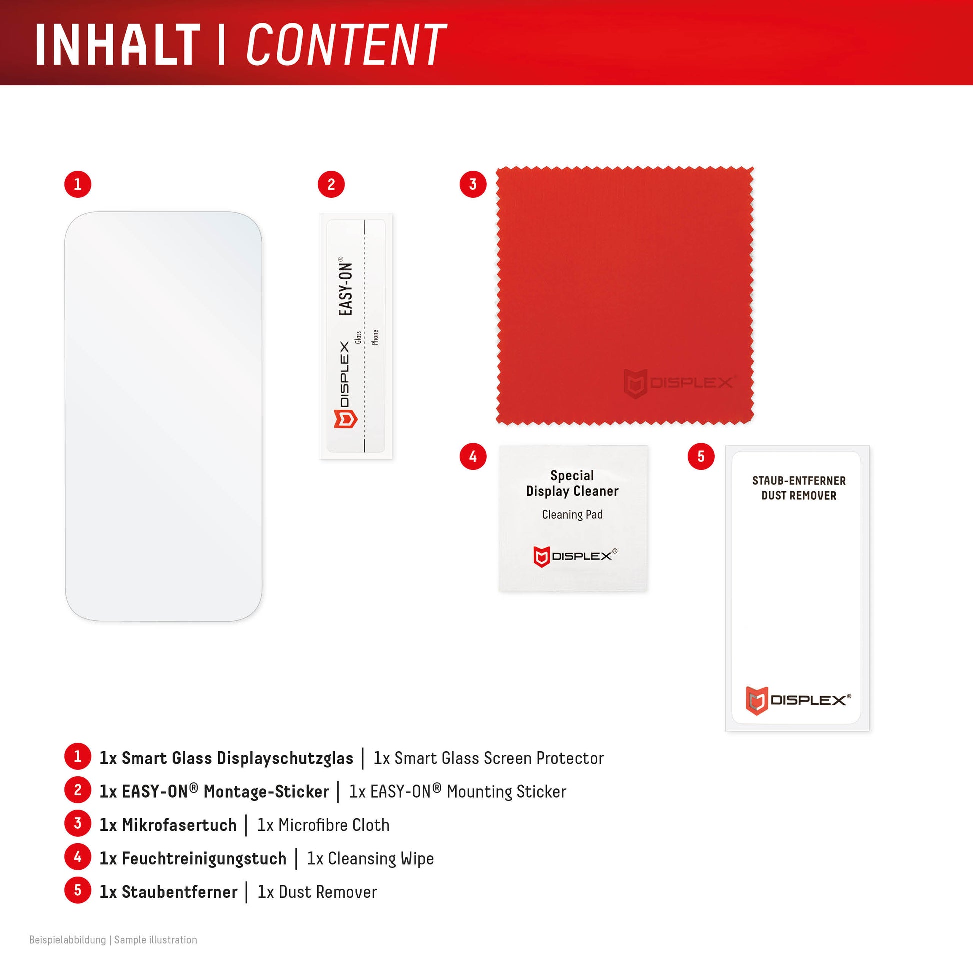 Displex Displayschutz (Panzerglas), 9H – für iPhone 15/15 Pro/16