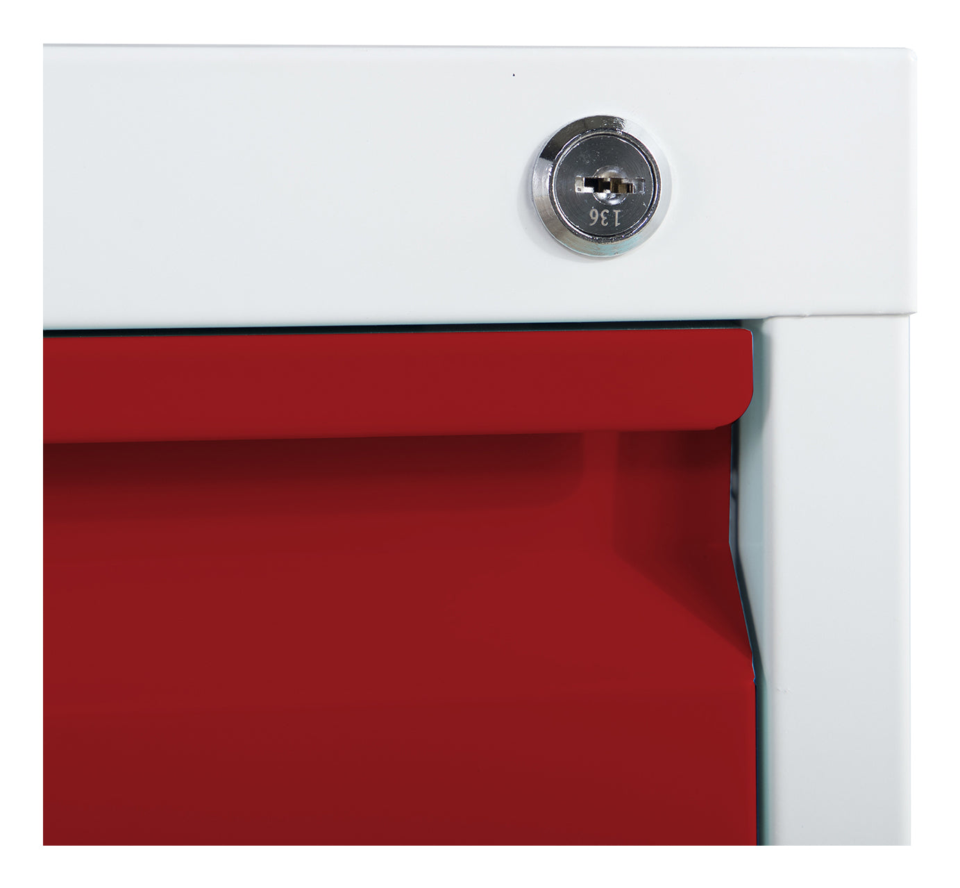 Phoenix Safe Co. FC1002GRK – Aktenschrank, 2 Schubladen, abschliessbar, Stahl, 450 × 620 × 725 mm, Rot/Grau