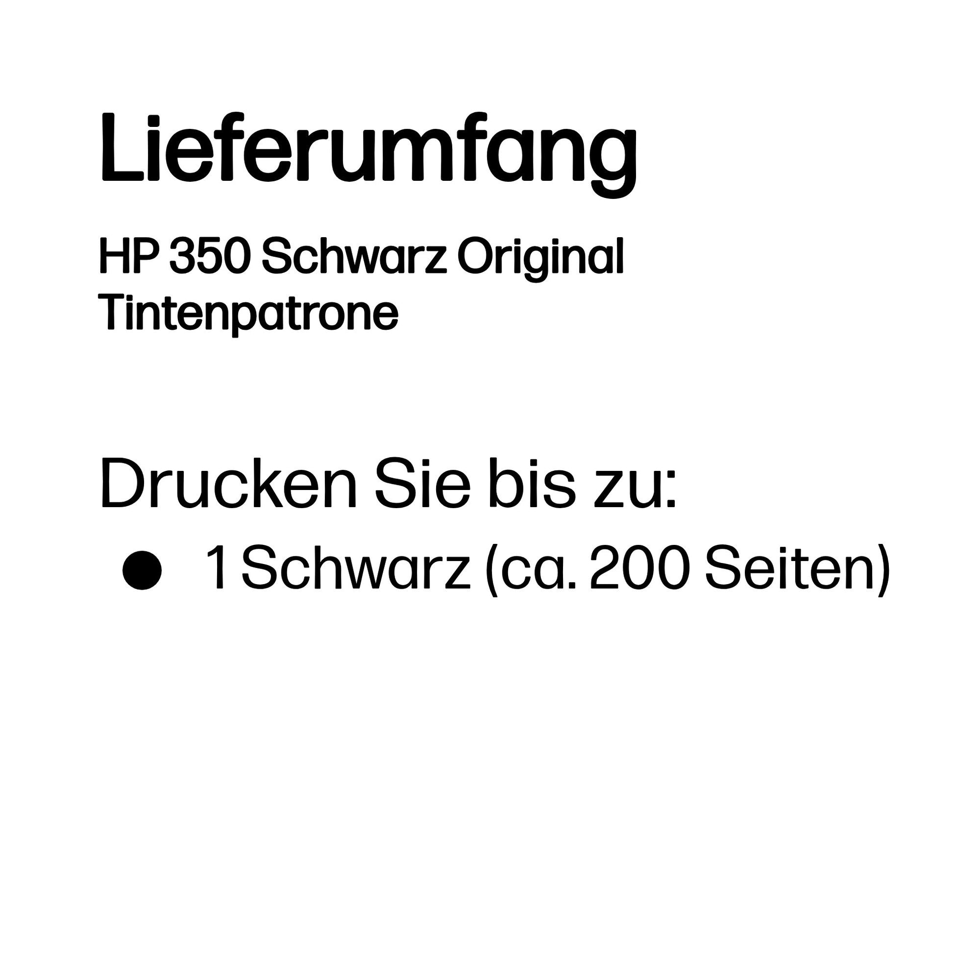 HP 350 Schwarz Tintenpatrone (Original) – 200 Seiten