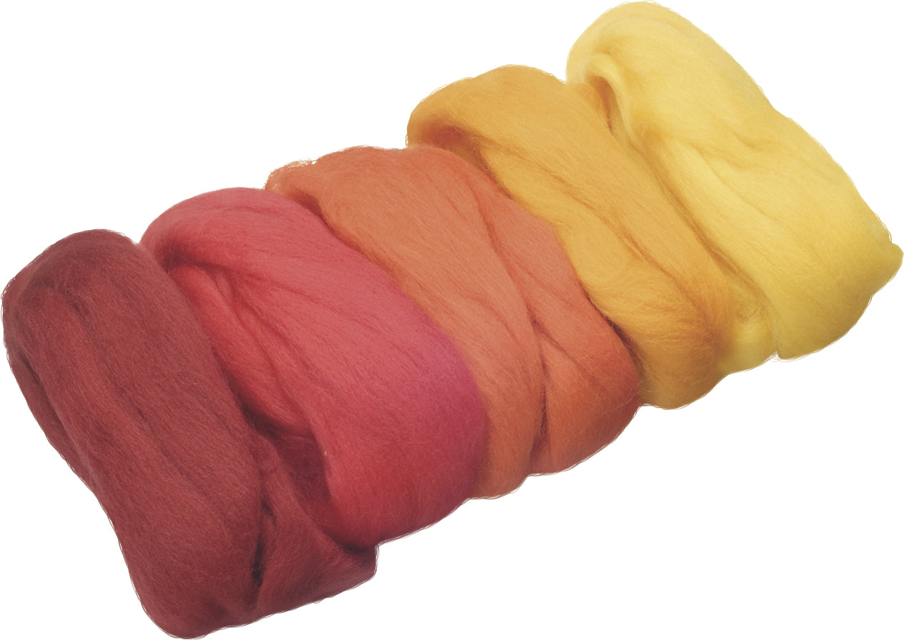 KNORR prandell Merino Filzwolle Rot – 5× 50 g, 100% Wolle