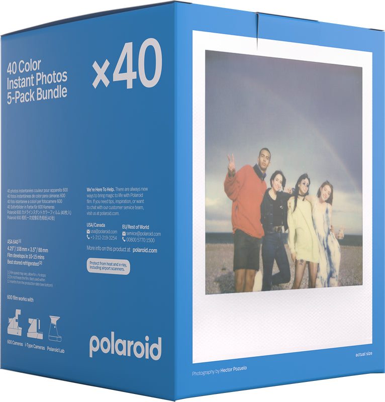 Polaroid Film 600 Sofortbildfilm – Bild 79 × 79 mm, ISO 640 – für Polaroid 600 – 40er-Pack