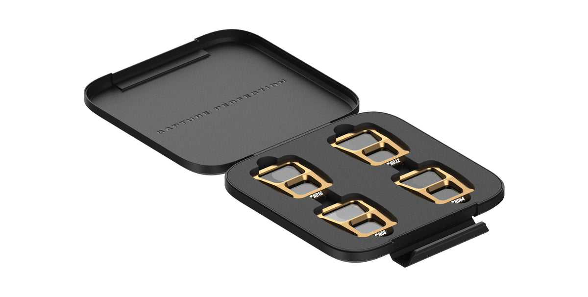 PolarPro DJI Air 3 Filterset – ND8, ND16, ND32, ND64 – für DJI Air 3 – mit Tragetasche – 4er-Pack