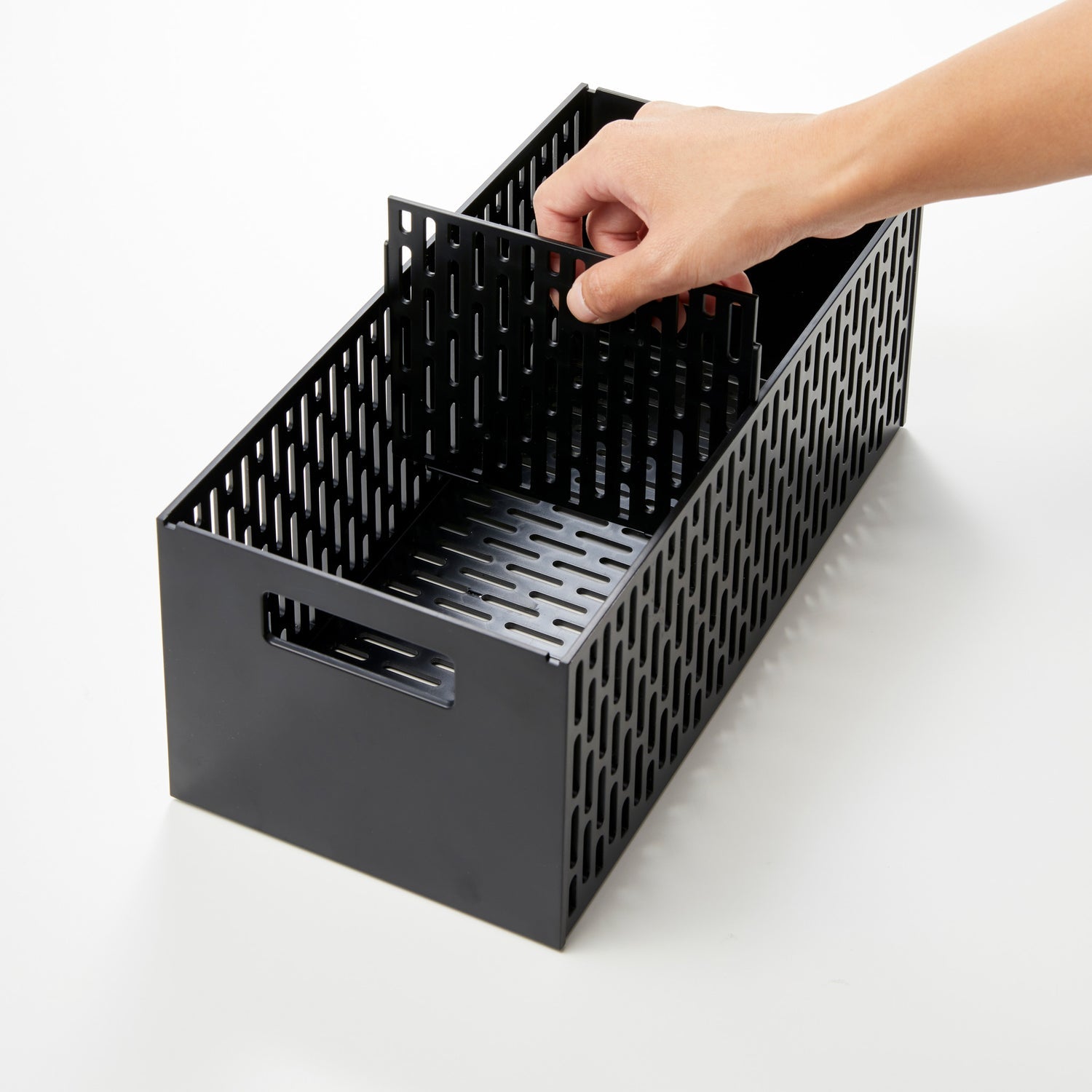 Yamazaki Aufbewahrungskorb Tower – Stahl/ABS-Kunststoff, Weiss, 16 × 46 × 32,5 cm