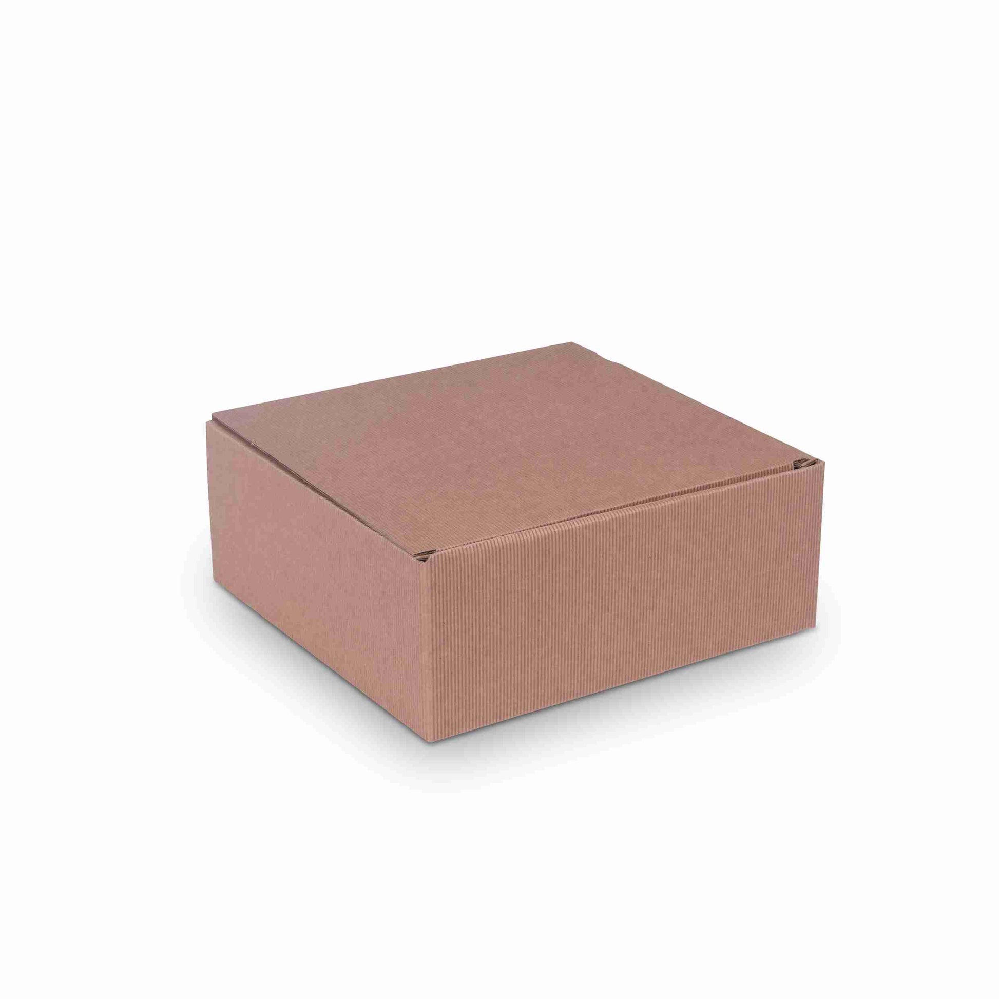Geschenkbox offene Welle, braun – 285 × 110 × 270 mm – Selbstverschluss – 1 Palette (450 Stk.)