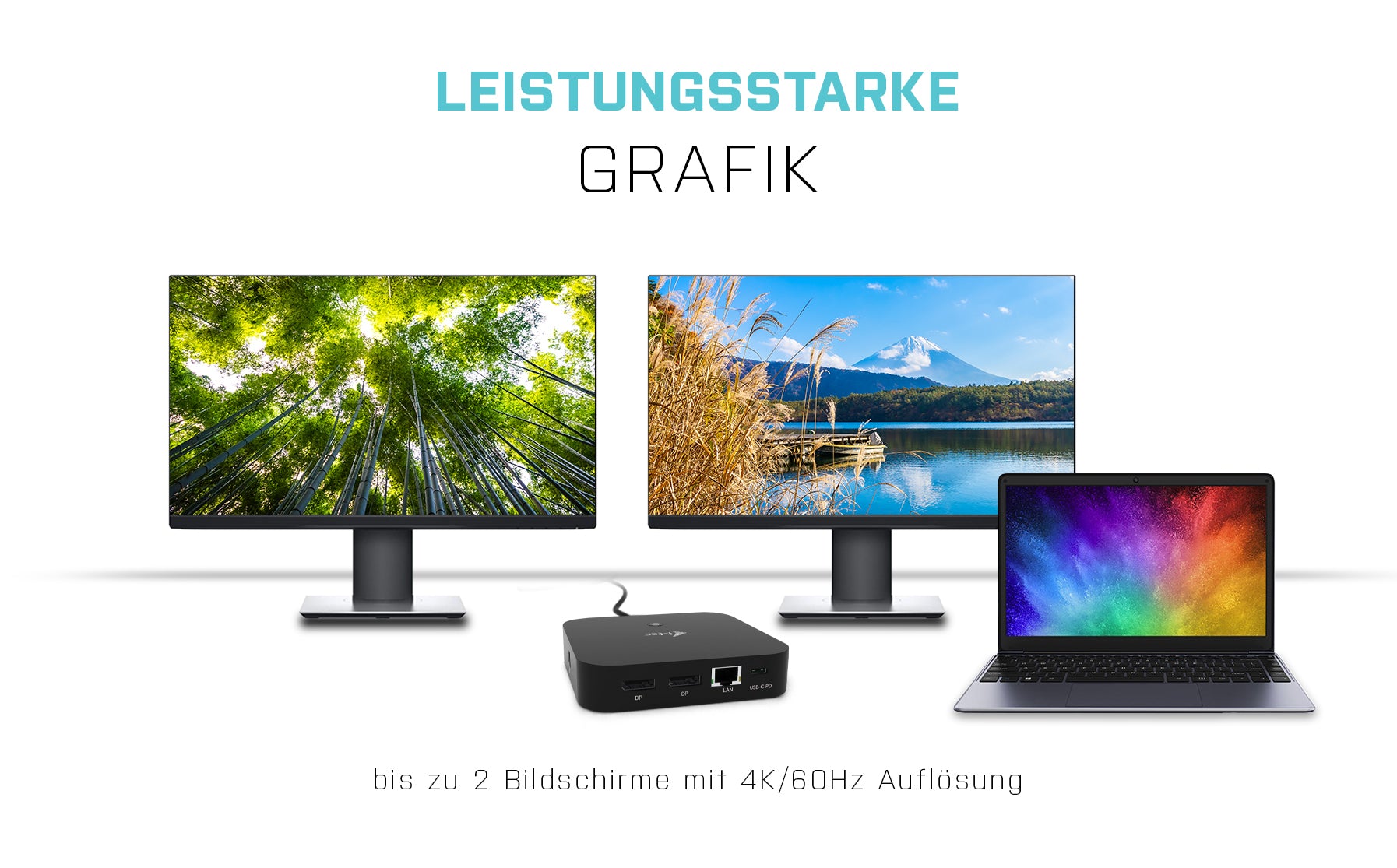 i-tec Dockingstation – USB-C, 2× DP, 5× USB-A, 2× USB-C, 100 W PD, GbE, 3,5 mm Audio, für Windows/Mac/Linux