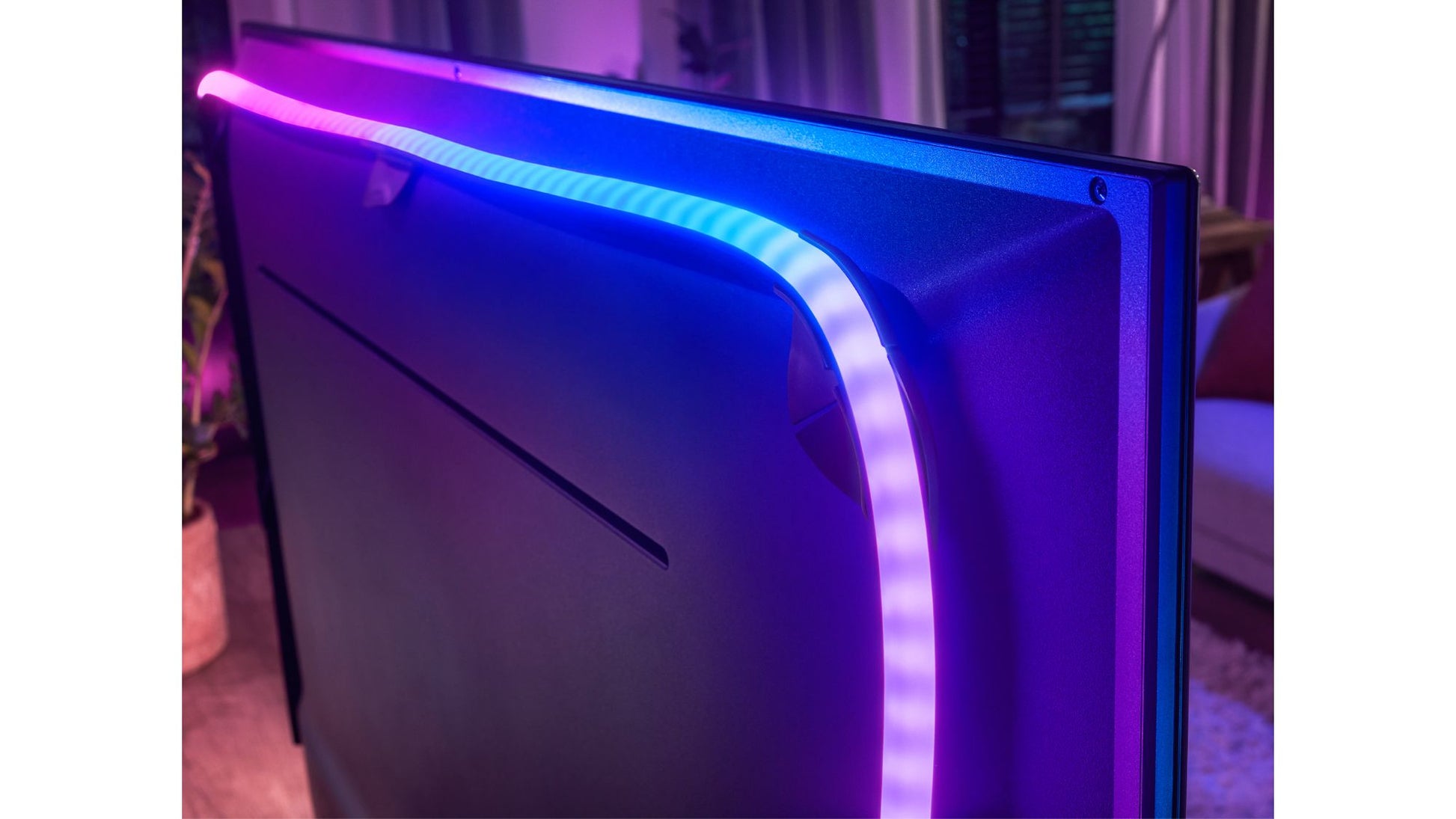 Philips by Signify Philips Hue Gradient Lightstrip 55 TV-Backlight-Set – ZigBee, einstellbares Weiss – für 55" Fernseher – Schwarz