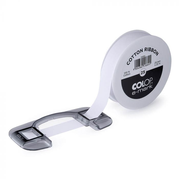 Colop 154922 Textil-/Satinband – weiss – 25 mm × 25 m – für E-mark